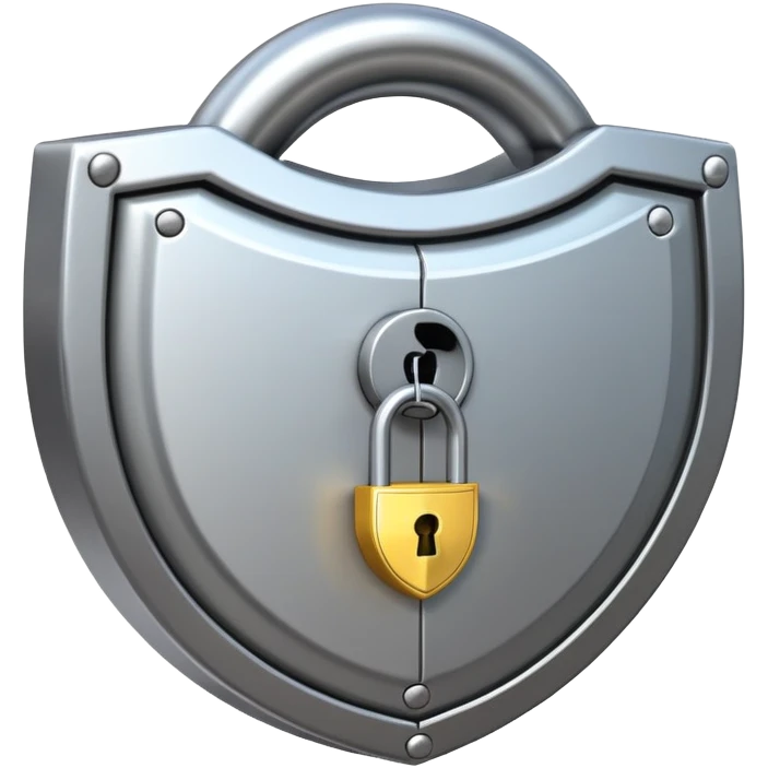 Secure lock with shield protecting a password emoji