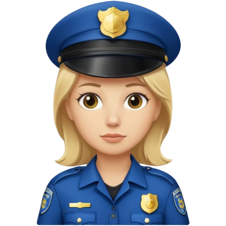 female police officer without a hat emoji