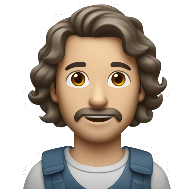 un hombre blanco con cabello azul y con una coca cola en la mano emoji