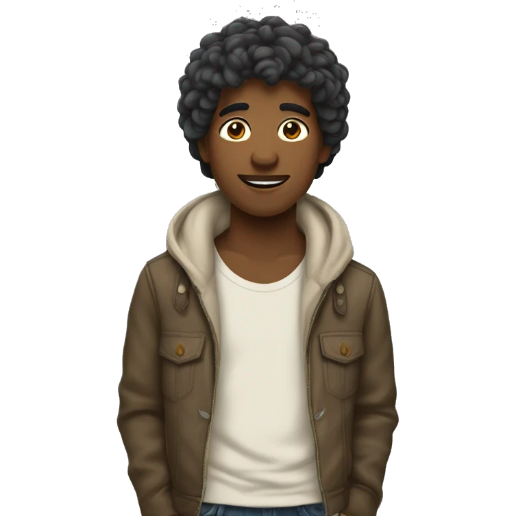 Garçon aux cheveux long châtains  emoji
