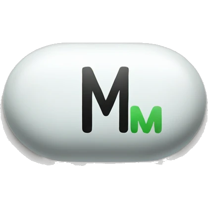 Pill with m logo on it emoji