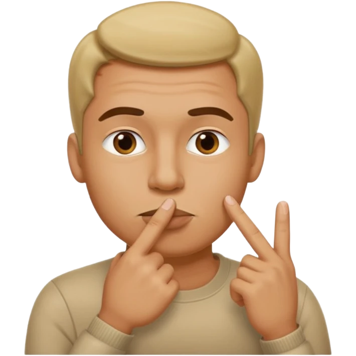 Hombre haciendo shhhh emoji