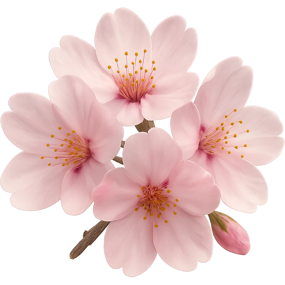 pink cherry blossom cluster, no background emoji