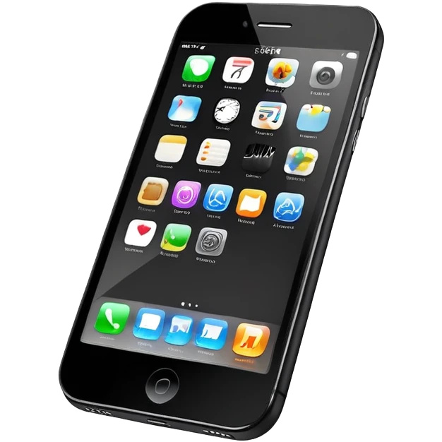 iPhone smartphone with touchscreen emoji