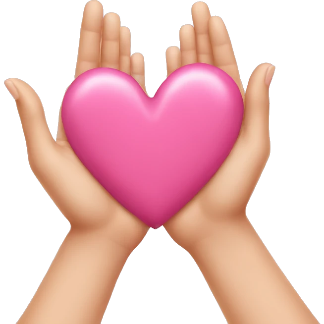 Pink heart hands emoji