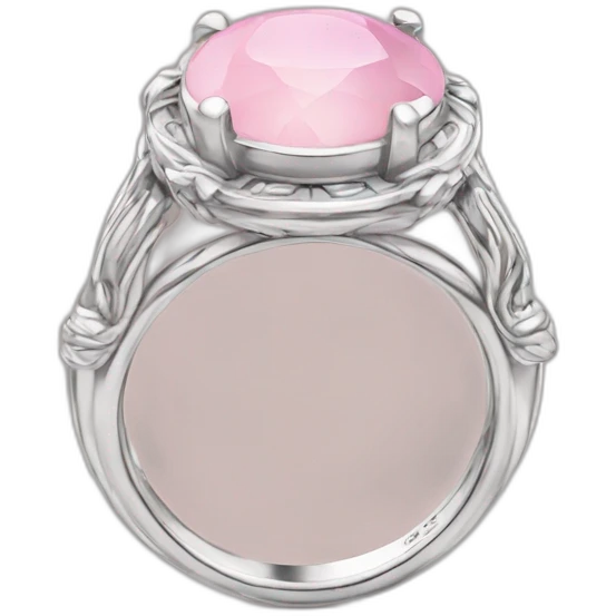 silver ring with pastel pink stone emoji