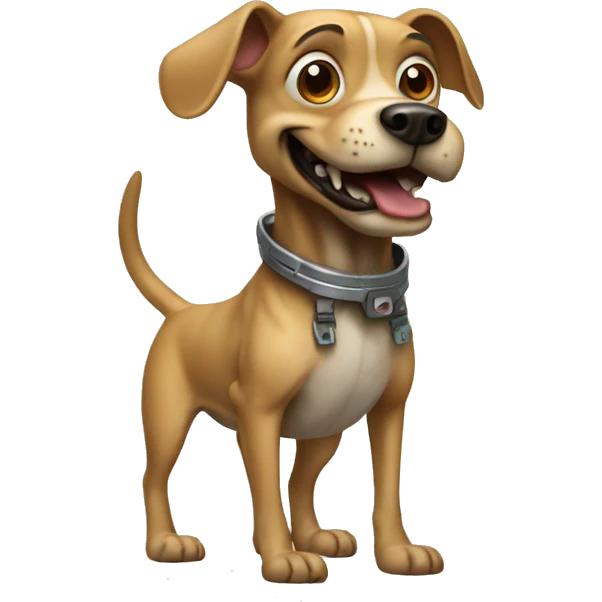 A dog whit aliens legs emoji