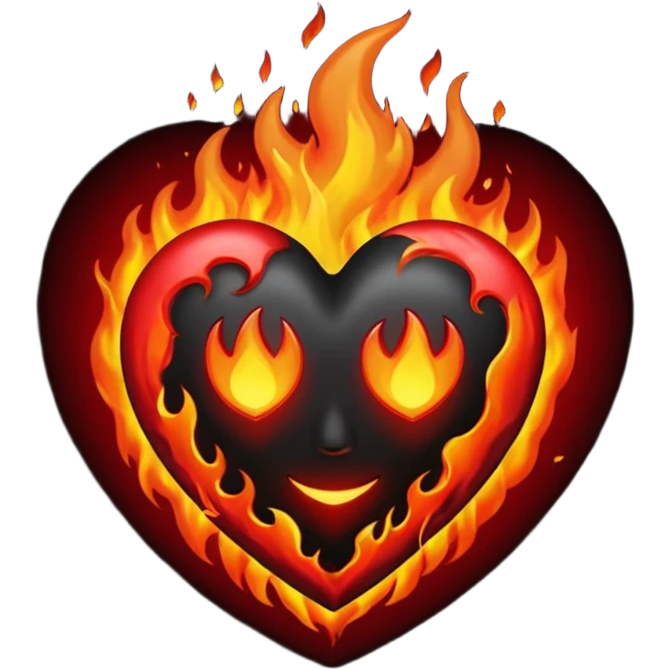 Black heart fire emoji