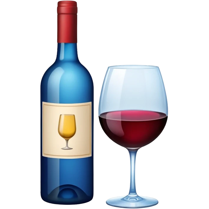 blue-label bottle of wine emoji