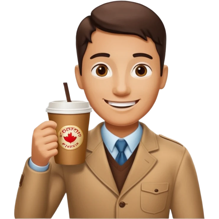 canadian holding tim hortons coffee cup emoji