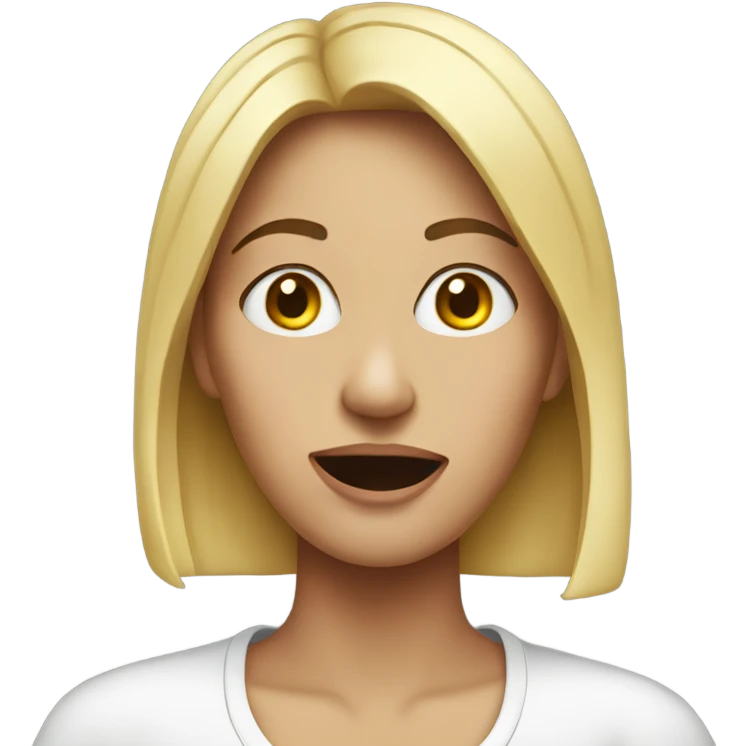 Woman with a wtf mark emoji