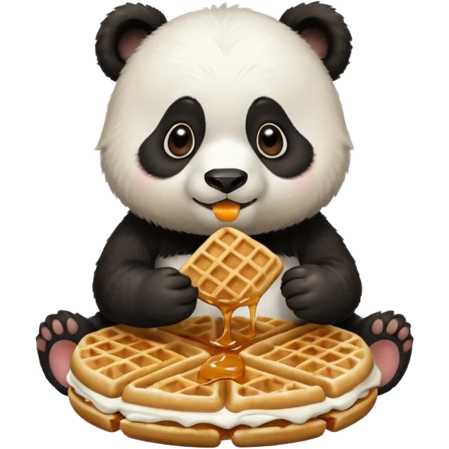 panda eating waffles emoji