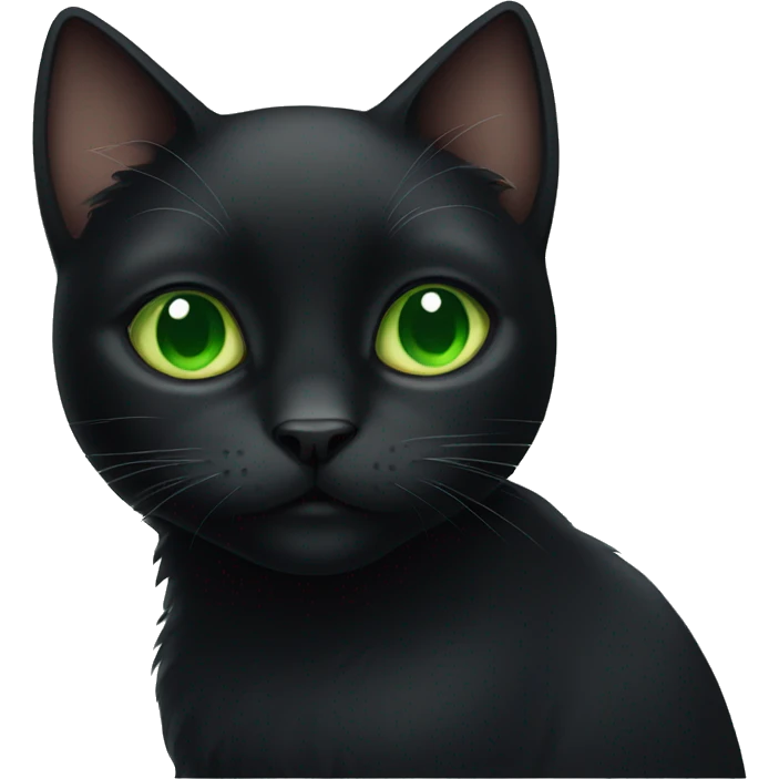 black cat with green eyes emoji