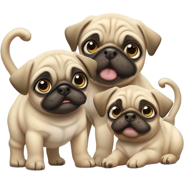 Cute pug puppies  emoji
