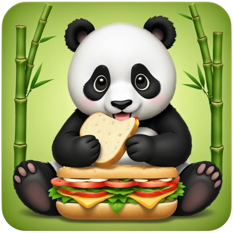 Panda eating a sandwich  emoji