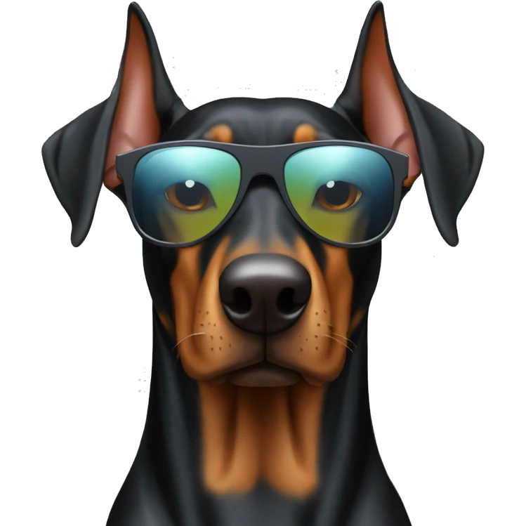 Doberman in sunglasses emoji