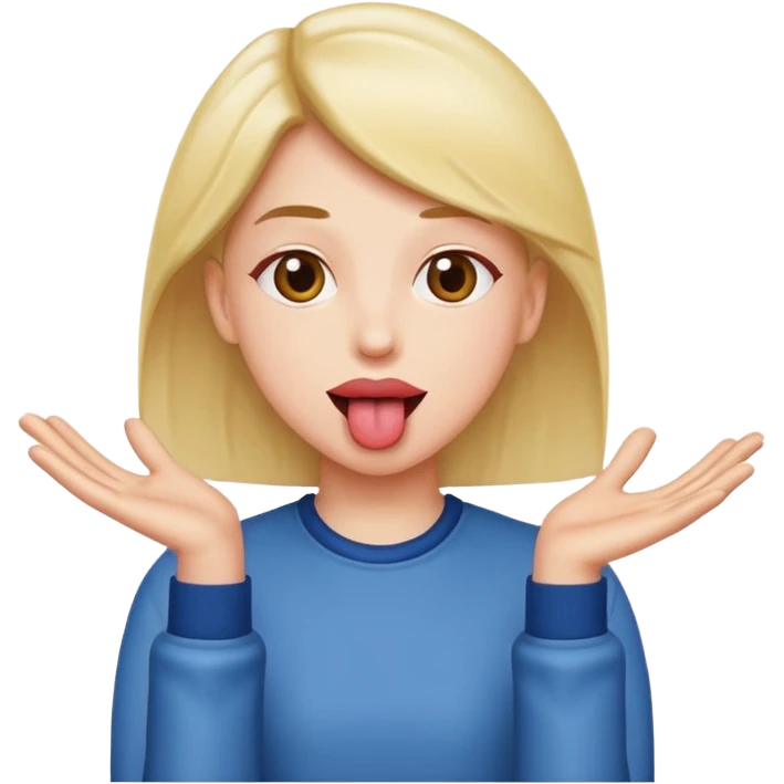 tongue out with hands to the side emoji
