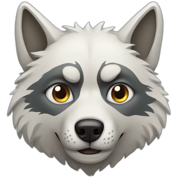 Wolf with one eye shut emoji