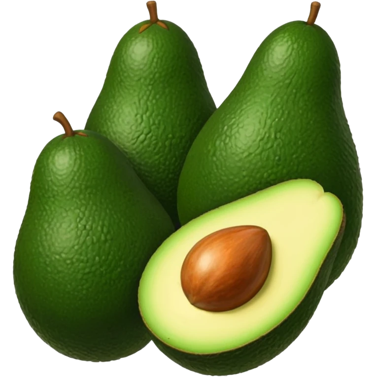 5 avocados NOT sliced emoji