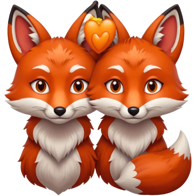 Couple in love foxes  emoji