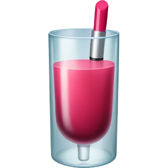 glass of vibe with lipstick in it emoji