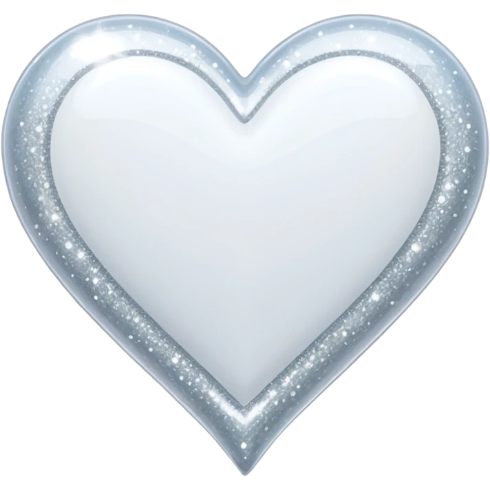 glitter white heart emoji