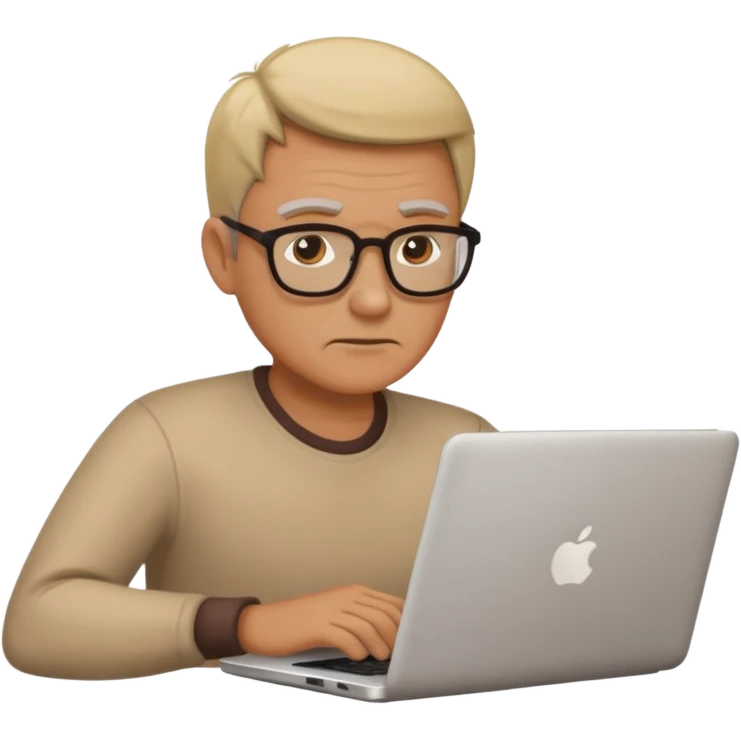 middle aged person working on laptop emoji