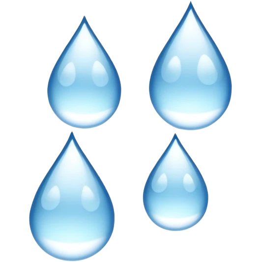White water three droplets emoji