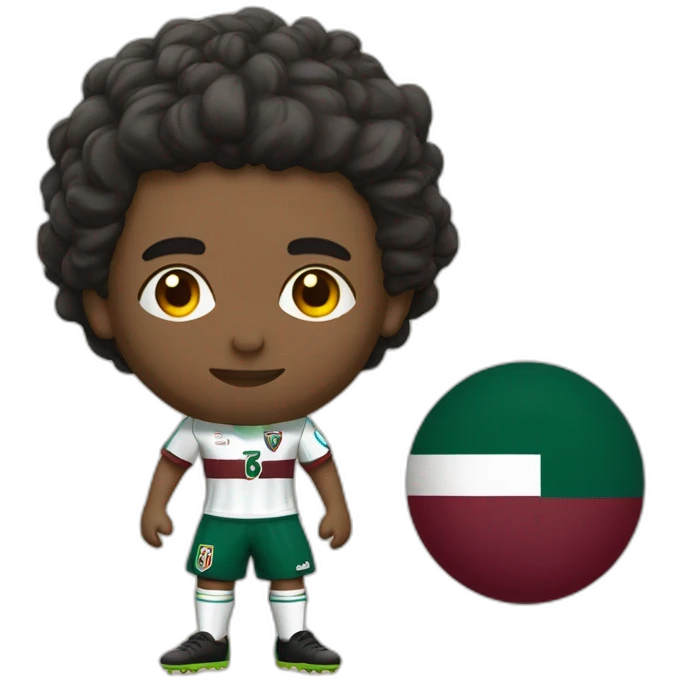 soccer player with fluminense teams colors and badge emoji