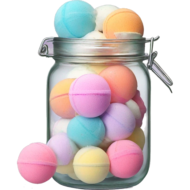 Jar of different lush bath bombs emoji