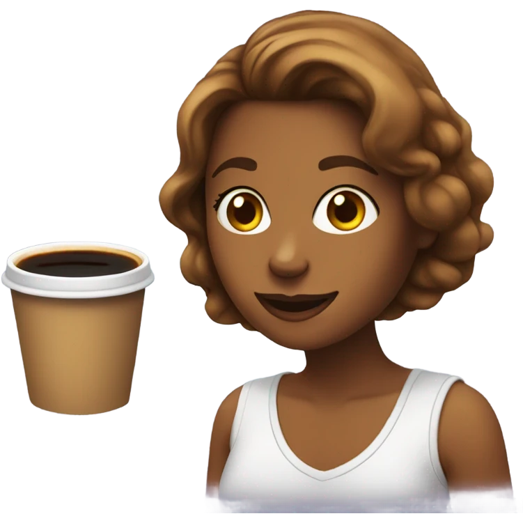 Dona y un café  emoji