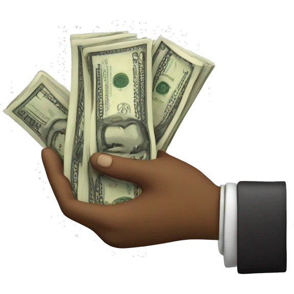 Hands saying bye with money  emoji