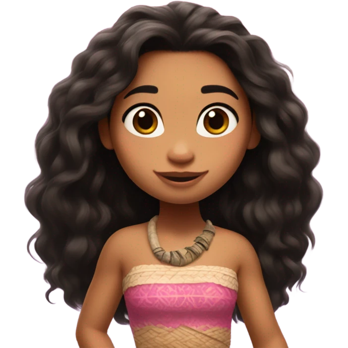 Moana from the Disney movie moana wearing pink with long hair emoji