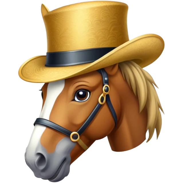 horse wearing a fancy hat emoji