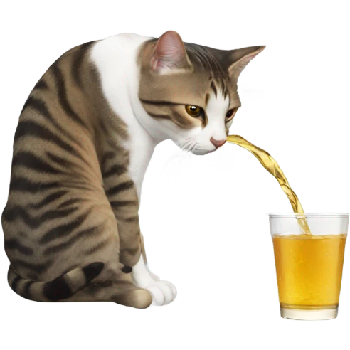 Cat drinking  emoji