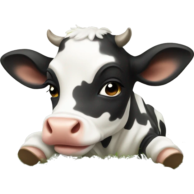 Baby cow dreaming of grass emoji