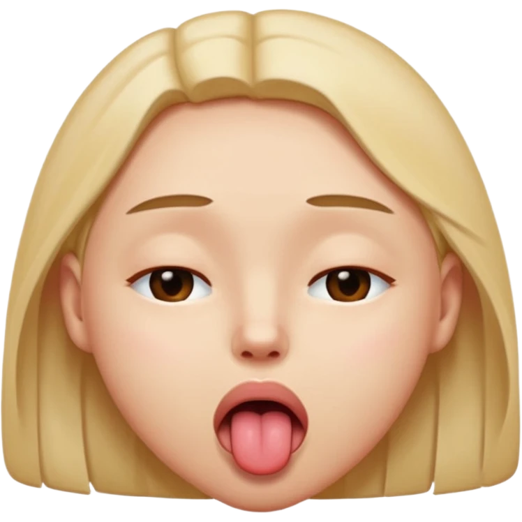 Eyes tightly closed like 😵 and tongue out like 😝 emoji