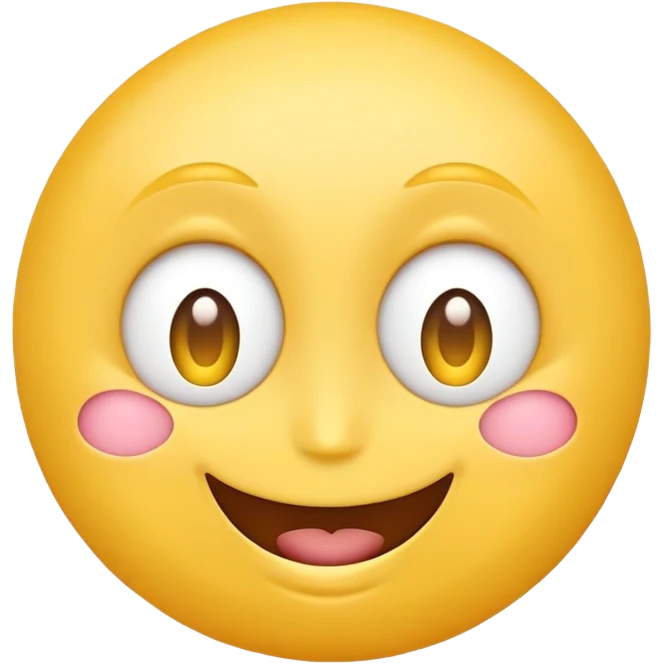 An emoji-style yellow face with a wide smile and two white heart-shaped eyes, expressing admiration or love emoji