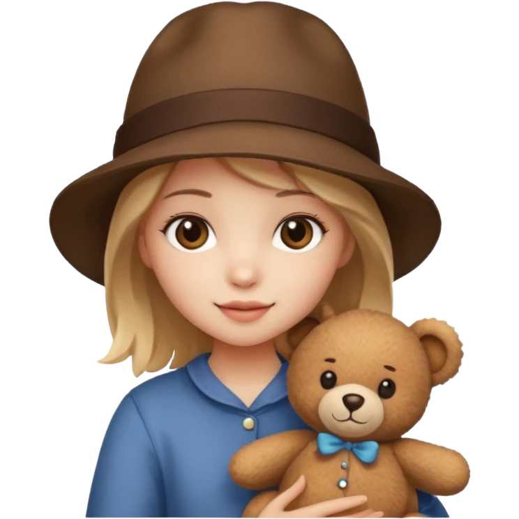 hat girl with bear  emoji