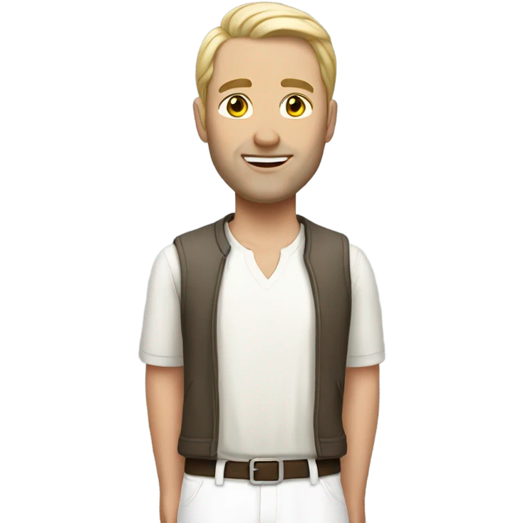 caucasian man white skirt emoji