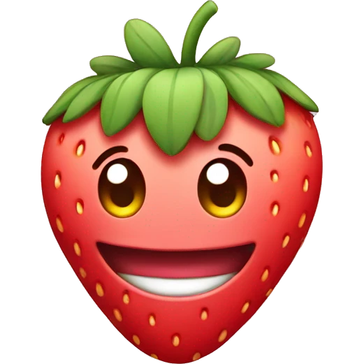 kawaii strawberry smiling emoji