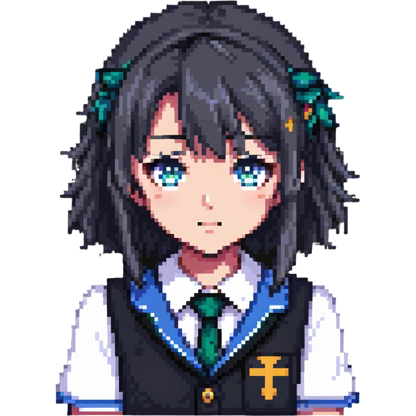 anime character in school uniform with classic anime eyes emoji