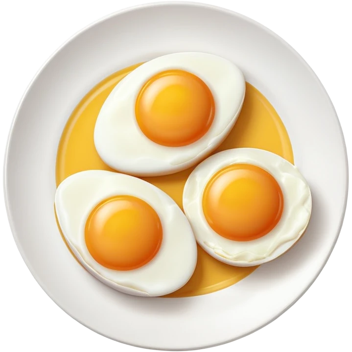 Two Sunny side Eggs in a plate emoji