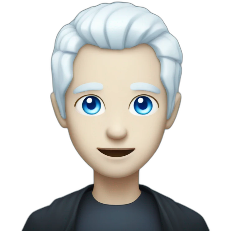pale vampire with white hair and light blue eyes emoji