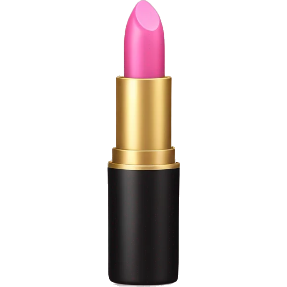 Pink lipstick with gold and black tube emoji