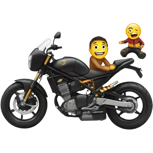 Moto and boy emoji