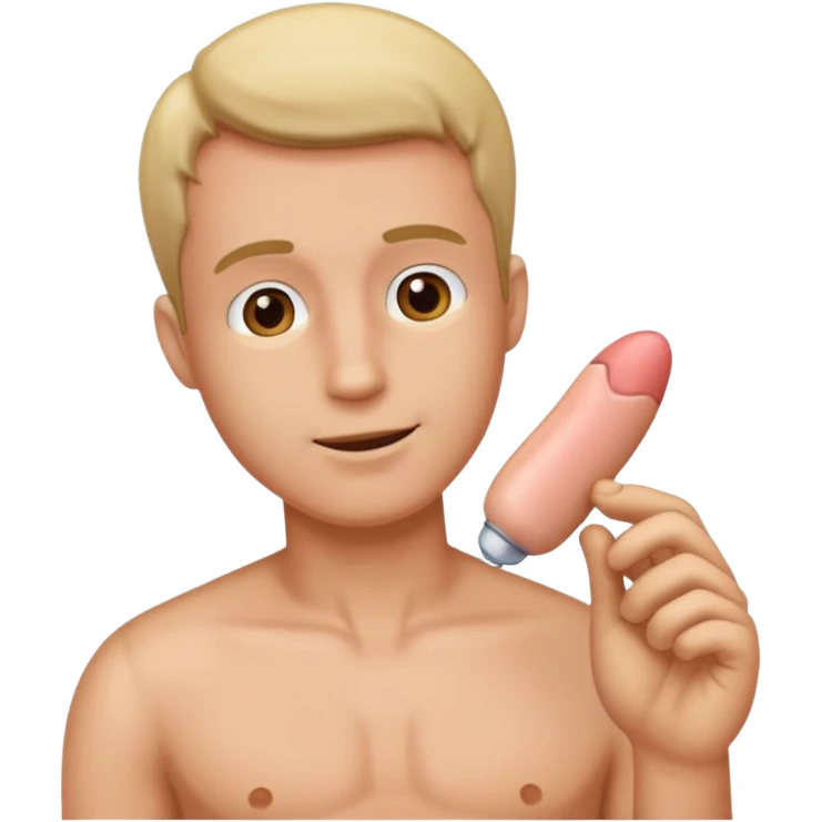 Penis with a man stroking it emoji