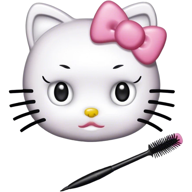 hello kitty with mascara spoolie emoji