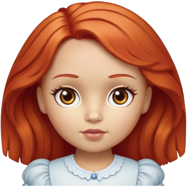 Boneca ruiva claro dos olhos castanhos  emoji