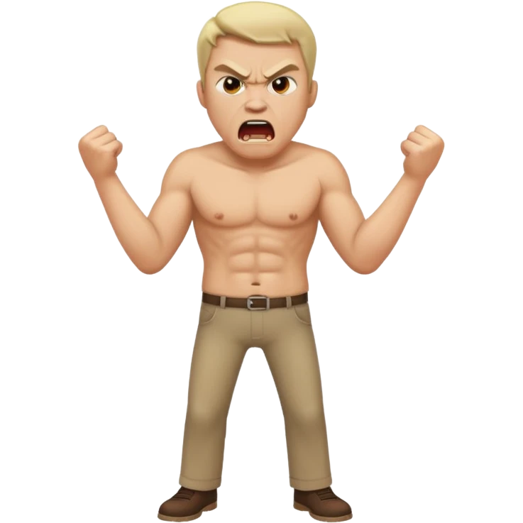 rude man screaming, full body emoji